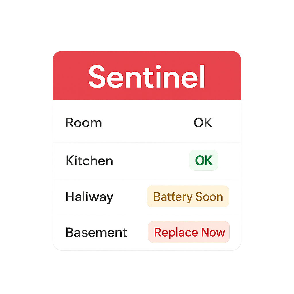 Sentinel dashboard interface showing detector status